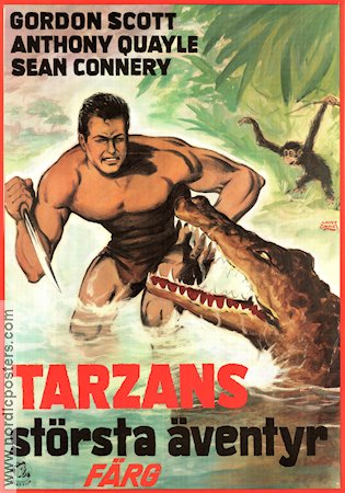 Tarzans största äventyr 1959 poster Gordon Scott Sean Connery Anthony Quale John Guillermin Hitta mer: Tarzan