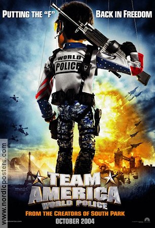 Team America: World Police 2004 poster Matt Stone Trey Parker Animerat Poliser