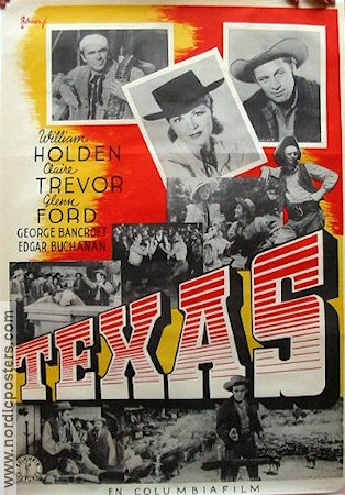 Texas 1942 poster William Holden Glenn Ford Claire Trevor