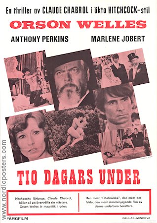 Tio dagars under 1971 poster Orson Welles Anthony Perkins Marlene Jobert Claude Chabrol