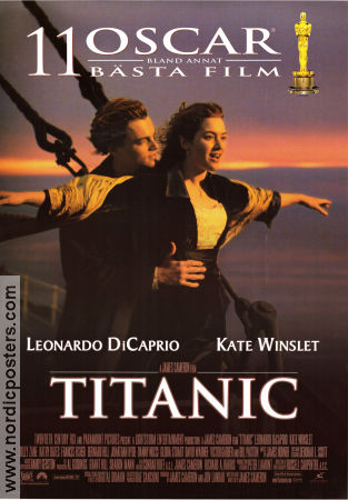Titanic 1997 poster Leonardo DiCaprio Kate Winslet Billy Zane James Cameron Skepp och båtar Romantik