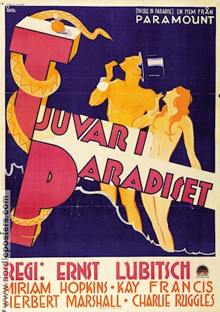 Tjuvar i paradiset 1933 poster Miriam Hopkins Ernst Lubitsch