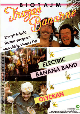 Trazan och Banarne 1982 poster Lasse Åberg Klasse Möllberg Ted Åström Electric Banana band Från TV