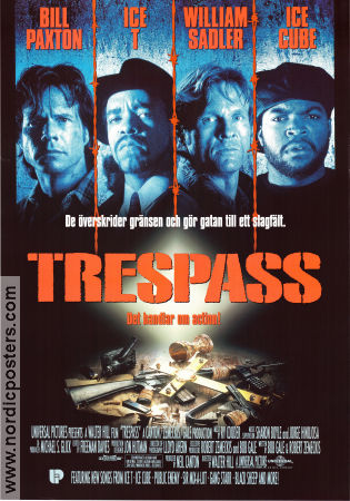 Trespass 1992 poster Bill Paxton Ice-T William Sadler Walter Hill Gäng