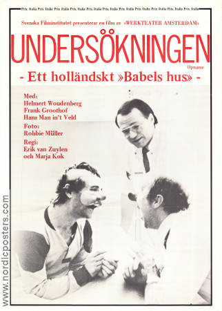 Undersökningen 1979 poster Helmert Woudenberg Marja Kok Erik van Zuylen Filmen från: Netherlands Medicin och sjukhus