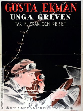 Unga greven tar flickan och priset 1924 poster Gösta Ekman