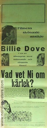 Vad vet ni om kärlek 1928 poster Billie Dove