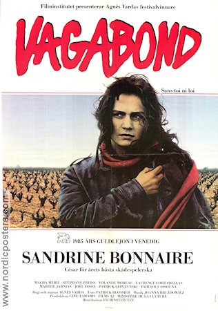 Vagabond 1985 poster Sandrine Bonnaire Agnes Varda