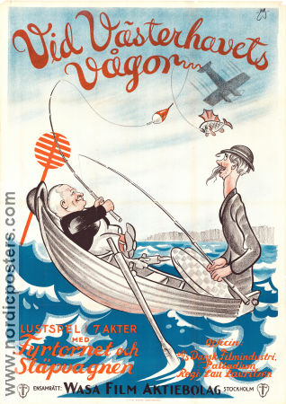 Vid västerhavets vågor 1927 poster Fyrtornet och Släpvagnen Fy og Bi Lau Lauritzen Skepp och båtar Danmark