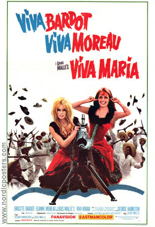 Viva Maria! 1965 poster Brigitte Bardot Jeanne Moreau George Hamilton Louis Malle Vapen