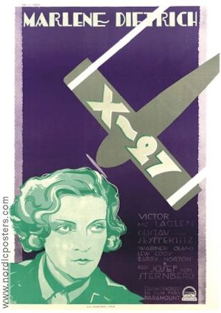 X-27 1931 poster Marlene Dietrich Victor McLaglen Flyg