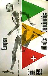 European Athletics Championships Berne 1954 IAAF Switzerland 1954 affisch Sport Filmen från: Switzerland