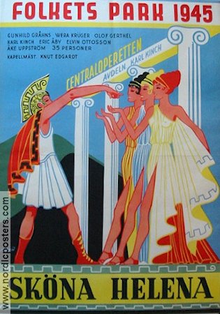 Sköna Helena Folkets park Teater 1945 affisch Hitta mer: Folkets park