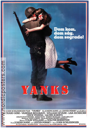 Yanks 1980 poster Richard Gere Vanessa Redgrave John Schlesinger Krig