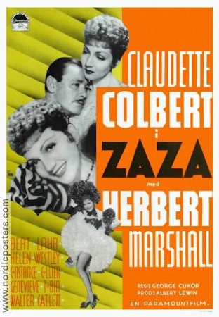 Zaza 1938 poster Claudette Colbert Herbert Marshall