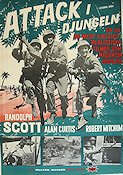 Attack i djungeln 1943 poster Randolph Scott Alan Curtis Robert Mitchum Krig
