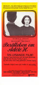 Berättelsen om Adele H 1975 poster Isabelle Adjani Bruce Robinson Sylvia Marriott Francois Truffaut