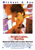 Bright Lights Big City 1988 poster Michael J Fox Kiefer Sutherland Phoebe Cates James Bridges
