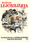 Bröderna Lejonhjärta 1977 poster Lars Söderdahl Staffan Götestam Allan Edwall Olle Hellbom Text: Astrid Lindgren