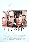 Closer 2004 poster Julia Roberts Jude Law Natalie Portman Clive Owen Mike Nichols