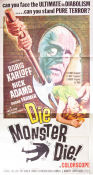 Die Monster Die! 1965 poster Boris Karloff Nick Adams Freda Jackson Daniel Haller Hitta mer: Large Poster