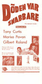 Döden var snabbare 1957 poster Tony Curtis Marisa Pavan Gilbert Roland Joseph Pevney Film Noir