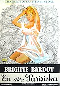 En äkta parisiska 1958 poster Brigitte Bardot Charles Boyer Henri Vidal Damer