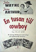 En tusan till cowboy 1943 poster John Wayne Jean Arthur