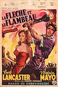 The Flame and the Arrow 1950 poster Burt Lancaster Virginia Mayo