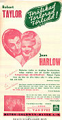 Förälskad förlorad förledd 1937 poster Jean Harlow Robert Taylor WS Van Dyke