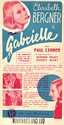 Gabrielle 1937 poster Elisabeth Bergner Raymond Massey Romney Brent Paul Czinner