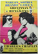 Grevinnan från Hong Kong 1967 poster Marlon Brando Sophia Loren Tippi Hedren Charles Chaplin