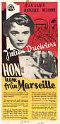 Hon kom från Marseille 1956 poster Jean Gabin Daniele Delorme Julien Duvivier