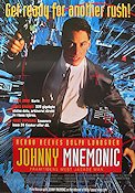 Johnny Mnemonic 1995 poster Keanu Reeves Dolph Lundgren Dina Meyer Robert Longo