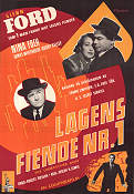 Lagens fiende nr 1 1949 poster Glenn Ford Nina Foch James Whitmore Joseph H Lewis Affischkonstnär: V Lipniunas Film Noir