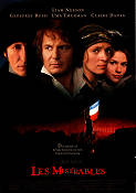 Les Miserables 1998 poster Liam Neeson Geoffrey Rush Uma Thurman Claire Danes Bille August Text: Victor Hugo Musikaler