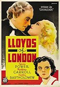 Lloyd´s of London 1936 poster Tyrone Power Madeleine Carroll Freddie Bartholomew