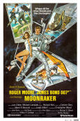 Moonraker 1979 poster Roger Moore Richard Kiel Lois Chiles Michael Lonsdale Lewis Gilbert