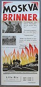 Moskva brinner 1941 poster Vsevolod Pudovkin Ryssland