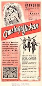 Omslagsflickan 1944 poster Rita Hayworth Gene Kelly Musik: Jerome Kern Musikaler