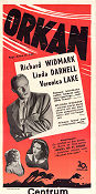 Orkan 1949 poster Richard Widmark Linda Darnell Veronica Lake André De Toth
