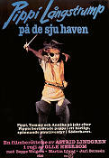 Pippi Långstrump på de sju haven 1970 poster Astrid Lindgren