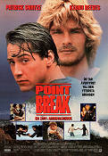 Point Break 1991 poster Patrick Swayze Keanu Reeves Gary Busey Kathryn Bigelow Fallskärm Poliser