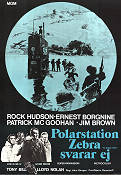Polarstation Zebra svarar ej 1969 poster Rock Hudson John Sturges Text: Alistair Maclean