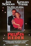 Prizzis heder 1985 poster Jack Nicholson Kathleen Turner Robert Loggia John Huston