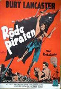 Röde piraten 1952 poster Burt Lancaster Äventyr matinée