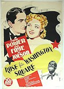 Rose från Washington Square 1939 poster Tyrone Power Alice Faye Al Jolson