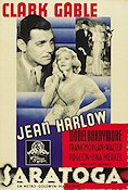 Saratoga 1937 poster Jean Harlow Clark Gable