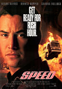Speed 1994 poster Keanu Reeves Sandra Bullock Dennis Hopper Jan de Bont Bilar och racing