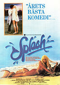 Splash 1984 poster Tom Hanks Daryl Hannah Eugene Levy Ron Howard Fiskar och hajar Strand